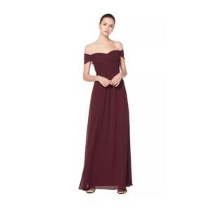 Bill Levkoff Burgundy Wine Cap Sleeve Long Dress Sz.4 NWT